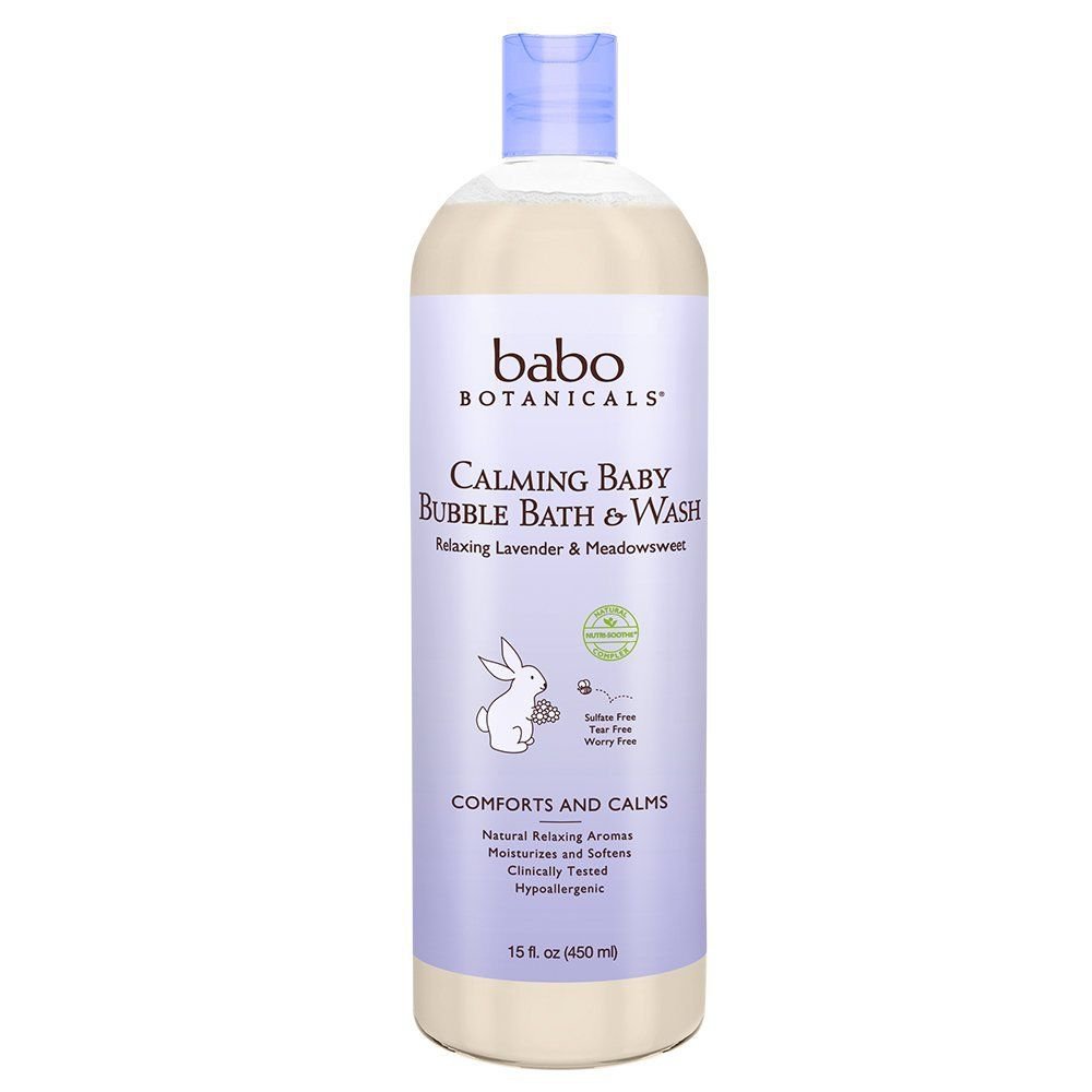 Babo Botanicals Lavender Meadowsweet Calming Baby Bubble Bath & Wash 15 ounces