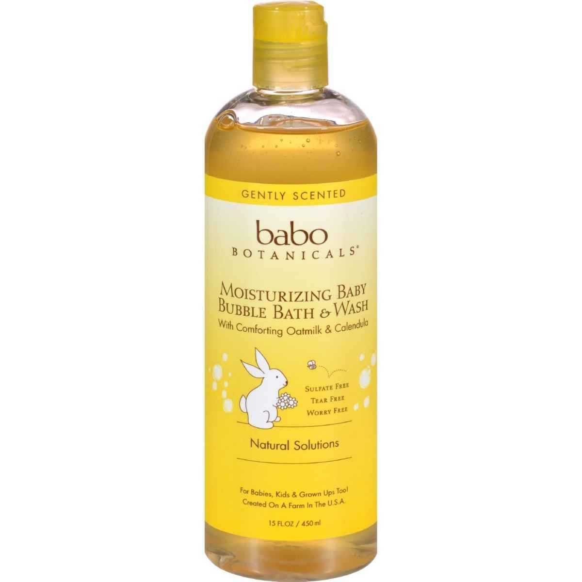 Moisturizing Baby Bubble Bath & Wash Oatmilk Calendula Babo Botanicals 13.5 oz