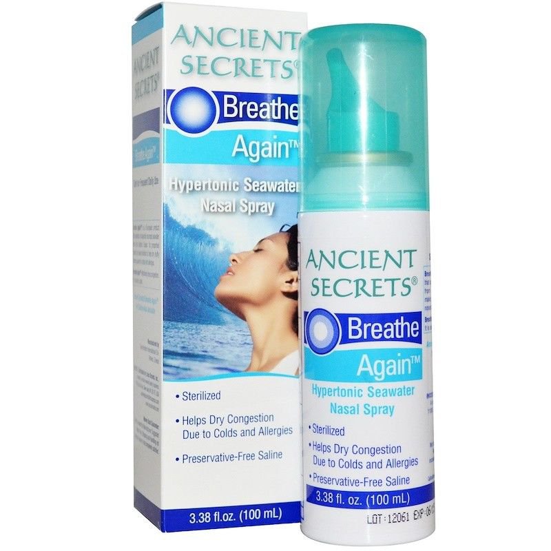Ancient Secrets - Breathe Again Hypertonic Seawater Nasal Spray - 3.38 oz.