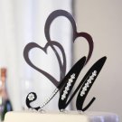 Monogram Black Cake Topper with Clear Crystals
