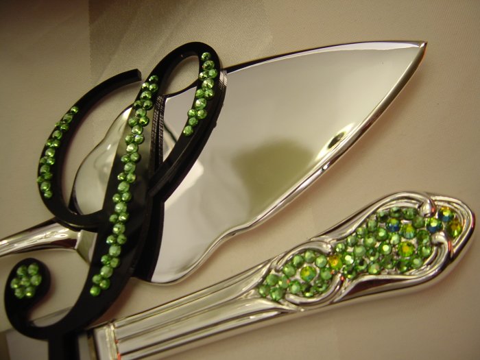 Monogram Cake Topper & Cake Knife & Server Set Package(Black Acrylic)