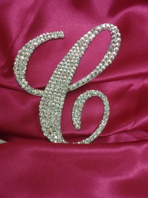 Swarovski Crystal Monogram Cake Topper "C"