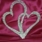 Swarovski Crystal Double Heart  Cake Topper
