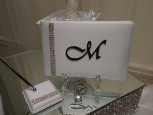 Monogram Guest Book and Pen Set Package (Black)