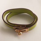 HERMES KELLY DOUBLE TOUR LIME GREEN BRACELET
