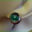 Post Earrings : Malachite And Onyx : Sterling Mexico : Post 925 Silver Earrings