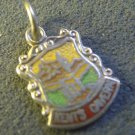 vintage ENAMEL TRAVEL CHARM :  KENT'S CAVERN SILVER / PRE HISTORIC CAVE