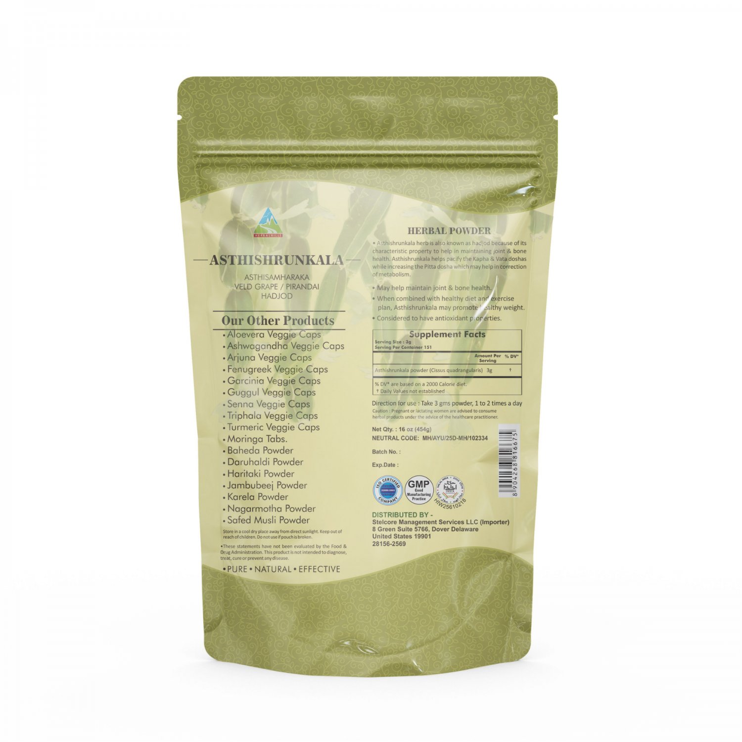 Herbal Hills Asthishrunkala Powder 16oz - 454gm