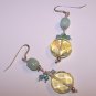 Amazonite and Faceted Lemon Quartz Earrings with Swarovski Crystal Cascade Earrings