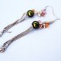 Whimsical Pearl, Swarovski Crystals, and Chain Earrings