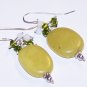 Olive Jade Nuggets & Swarovski Crystal Earrings