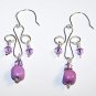 Purple Chalk Turquoise And Amethyst Swarovski Crystals Chandelier Earrings Sterling Silver