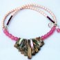 Garnet, Pearl, and Abalone Pink Necklace