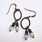 Brass Hoop and Cat's Eye Blooms Dangle Earrings