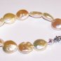 Creme Coin Pearl and Swarovski Crystal Box Clasp Bracelet