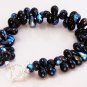 Black Aurora Borealis Dew Drops Toggle Bracelet