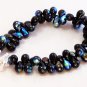 Black Aurora Borealis Dew Drops Toggle Bracelet