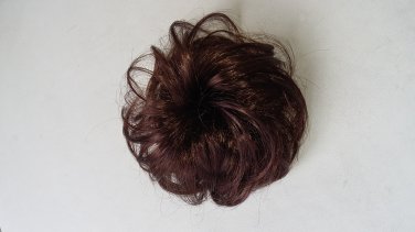 Synthetic Elastic Scrunchie Curly Bun in brown