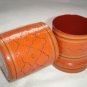 Orange Lacquer Case With Engraving Burma Burmese Myanmar Asia