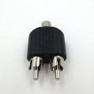 RCA Y Splitter Plug 1 Female to 2 Male AV Audio Video Converter Adapter 3.5mm