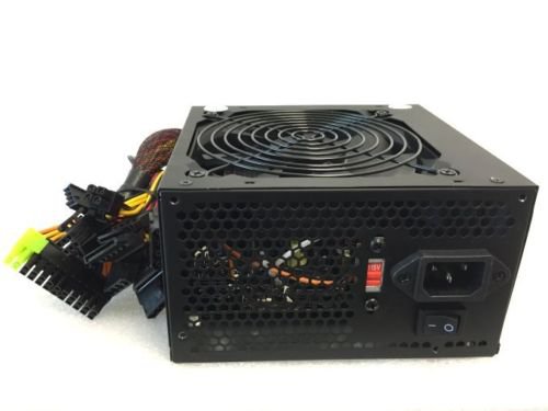 600W 600 Watt 120mm Fan ATX Black SATA PCI-E Power Supply for Intel AMD PC Unit EJ