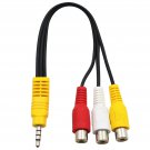 3.5mm 4 Pole Male Plug To 3 RCA (Red/Yellow/White) Female Jack Cable