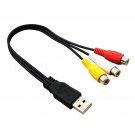 NEW USB 2.0 Male to 3 RCA RGB Female Video AV A/V Converter Cable For HDTV PC
