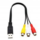 USB 2.0 Video Cables Adapter Converter Cable USB Male to 3-RCA Female HDTV TV