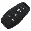 Silicone Cover for 2015 LINCOLN MKC Smart Remote Key Case 5 Button Hollowed BK