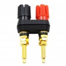 Dual 2-Way Banana Plug Jack Sets Long Binding Post Speaker Amplifier Terminal