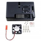 Black ABS Case Enclosure Box with Cooling Fan + Heat Sink Kit for Raspberry Pi 3