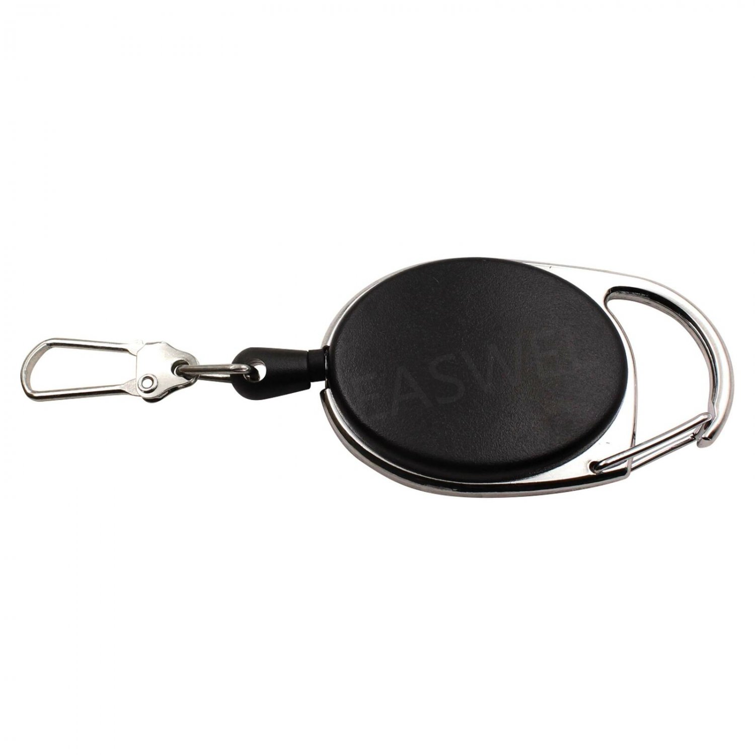 Fly Fishing Tool Zinger Retractor Badge Holder Reel Recoil Carabiner Black