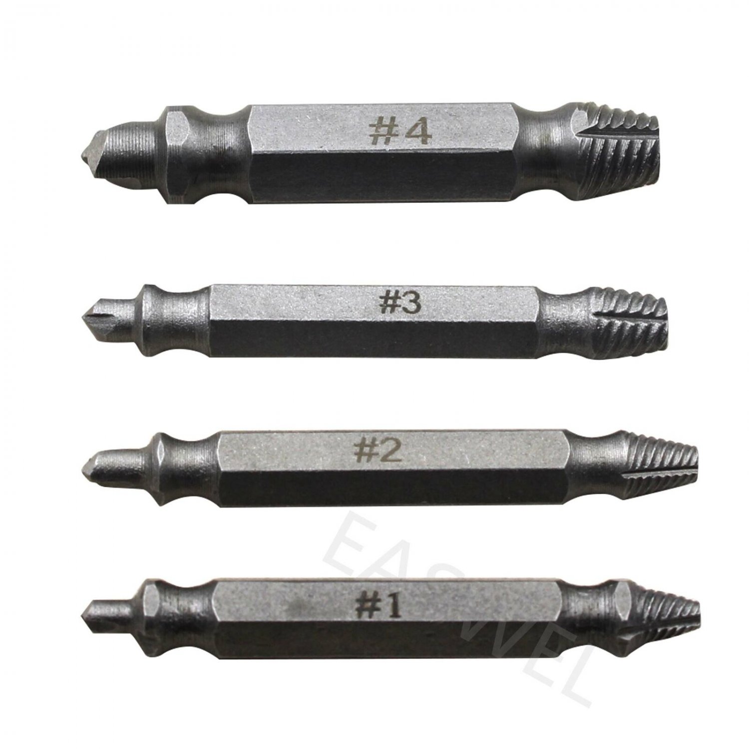 4pcs Damaged Stripped Broken Screw Extractor Drill Bits Easy Out Bolt Remover