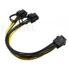6-pin To 2x 6+2-pin (6-pin/8-pin) Power Splitter Cable PCIE PCI-E Express US