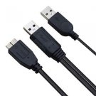 Dual USB 3.0 M to M Y Cable for WD Elements HDD WDBPCK0010BBK