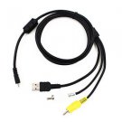 3in1 USB Charger Data+AV TV Cable For Panasonic Lumix DMC-TZ1 DMC-TZ2 Camera