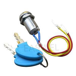Ignition Key Switch Lock Electric 2 Wires Keys For ATV Dirt Scooter Kart Bike