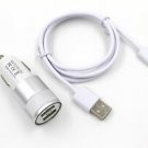 USB In Car Fast Dual Power Charger Charging Data Cable For ZTE Z982 Blade Z Max