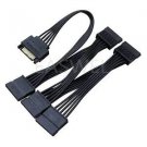 15 Pin SATA Power Extension Hard Drive Cable 1 Male To 5 Female Splitter Adapter