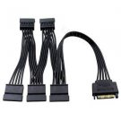 15pin SATA 1 Male To 5 Female Splitter Hard Drive HDD SSD Power Adapter Cable.SH