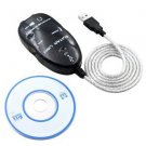 Black Guitar to USB Interface Link Cable Audio Adapter for PC/MAC Recording
