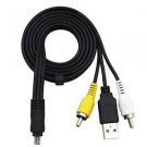AV Audio VIDEO TV Cable USB Charger Cord For Olympus X-42 X-43 Camera