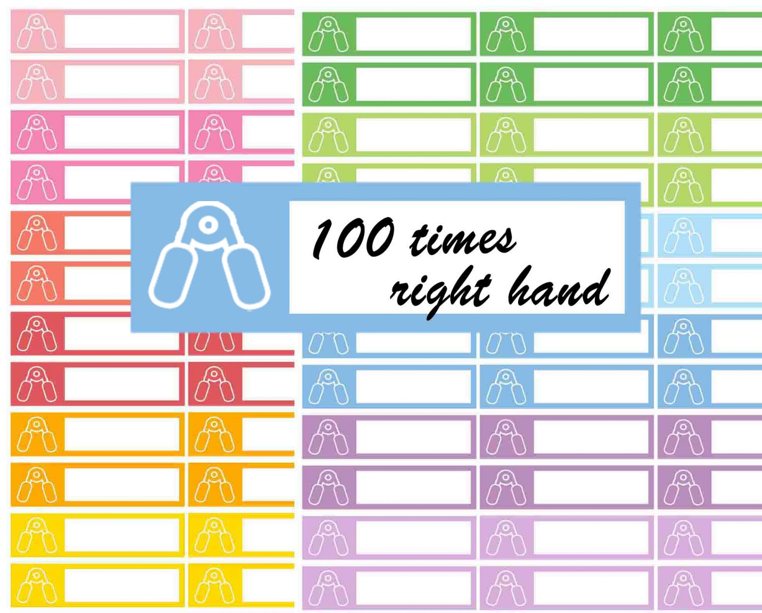 Fitness Handgrip Exercise Printable Decorative Calendar Planner Stickers Labels