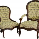 17567 Pair of Victorian Carved Chairs Ladies and Gentleman’s