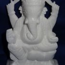 6" White Marble Ganesha Statue Lord Deities Sculpture Handmade Ganesh Worship