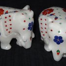 Marble Elephant Malachite Hakik Floral Pietra Dura Mosaic Gifts Decor Art