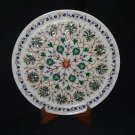12" Decorative Handmade Marble Plate Malachite Mosaic Paua shell Marquetry 12" Decorative Handmade Marble Plate Malachite Mosaic Paua shell Marquetry