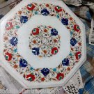 12" Marble Table Top Mosaic Inlaid Lapis Mosaic Handmade Coffee Centre Table Art 12" Marble Table Top Mosaic Inlaid Lapis Mosaic Handmade Coffee Centre Table Art