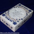 6"x4"x1.5" White Marble Jewelry Box Lapis Lazuli Handmade Home Decorative Inlay 6"x4"x1.5" White Marble Jewelry Box Lapis Lazuli Handmade Home Decorative Inlay