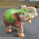 6" White Marble Elephant Color Hand Painted Handmade Home Decorative Gifts Arts